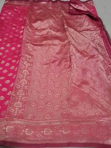Elegant Pink Silk Saree