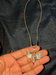 Silver Angel Pendant Necklace