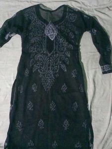 Black Chickenkari Kurti