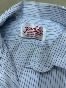 Classic Striped White Men's Button-Down Shirt