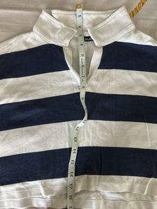 Striped Cropped Polo Shirt