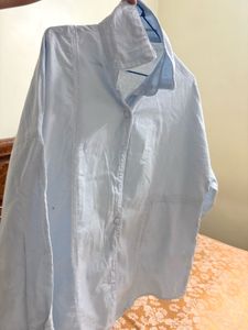 Light Blue Oversized Button-Up Shirt