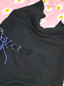 Ribbed Black Crop Top
