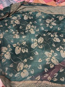 Elegant Green Floral Saree