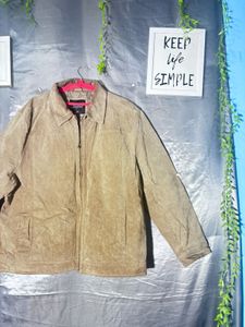 Men's Tan Suede  leather Jacket