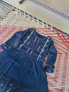 💙 Elegant Navy Blue Anarkali Kurta | Flared Desig