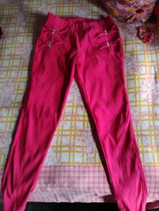 Women's Pink Embellished jeggings