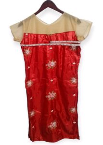 Red Embroidered Dress