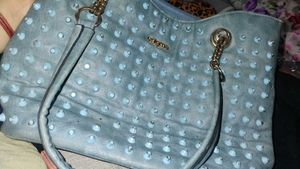 Blue Embellished Shoulder Bag