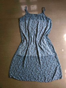Light Blue Floral Print Summer Dress
