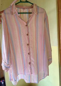 Striped Button-Up Shirt
