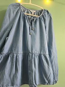 Denim Peplum Tunic