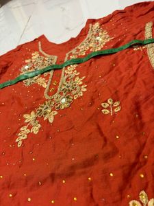 Beautiful Orange Kurta Set with Dupatta