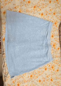 Light Blue Terrycloth Mini Skirt