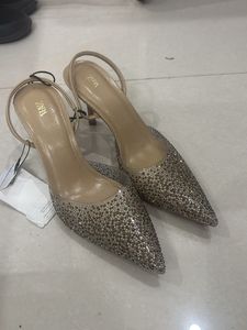 Zara Embellished Slingback Heels