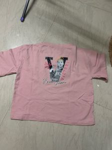 combo of Pink Graphic T-Shirt with Black Joggers