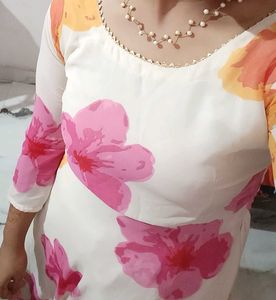 Elegant Floral Anarkali Kurta Set with Dupatta