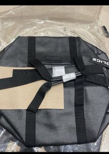 Police Black Textured Duffle Bag