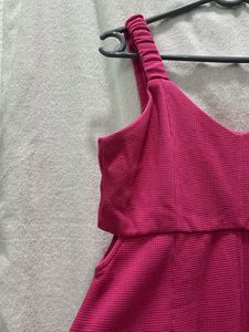 Fuchsia Textured Fit &amp; Flare Dress