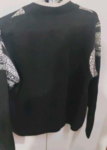 Vintage Patterned Knit Sweater for men