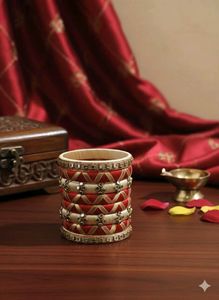 Red &amp; White Designer Bangle Set