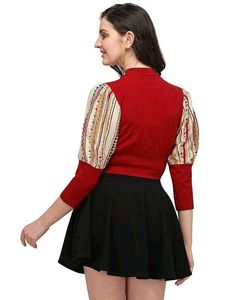 Red Puff Sleeve Top