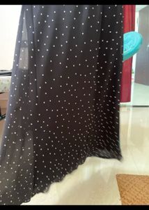 Chic Black Polka Dot Midi Skirt