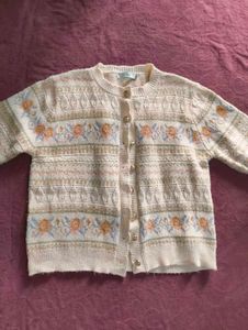 Vintage Floral Knit Cardigan