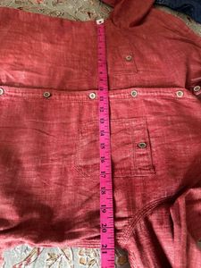Men's Red Casual Button-Up Shirt