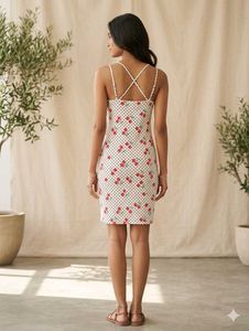 Cute Cherry Print Mini Dress
