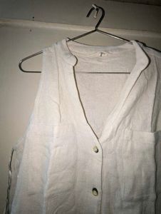Sleeveless Button-Down Top