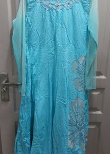 Blue Floral Applique Top