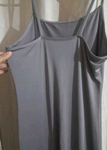 Gray Sleeveless Maxi Slip Dress