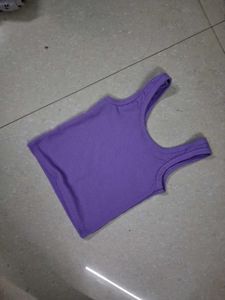 Purple Ribbed Tank Top
