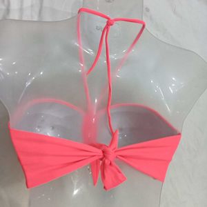 Coral Ruched🪔 Strapless Bikini Top