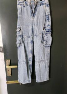 Light Wash Cargo Jeans
