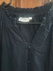Chic Navy Blue Textured Top