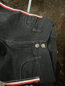 Black Denim Jeans with Side Stripe