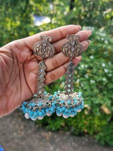 Stunning Blue Jhumka Earrings