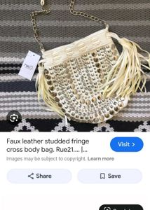 Faux Leather Studded Fringe Crossbody Bag