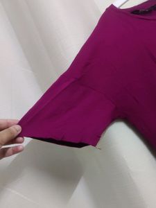 Burgundy One Shoulder Top