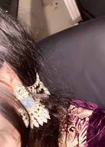 Elegant earrings with hair Accessory