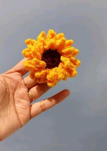 Handmade Crochet Sunflower Hair tie