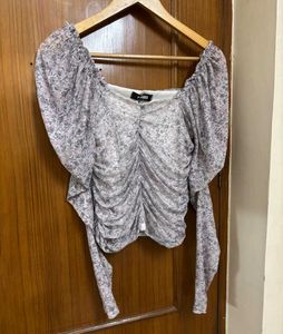 Chic Missguided Ruched Floral Print Top