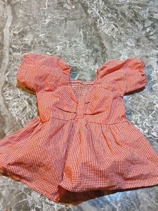 💗Cute Red Gingham Puff Sleeve Top💗