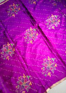 Purple Colour Embroidery Saree