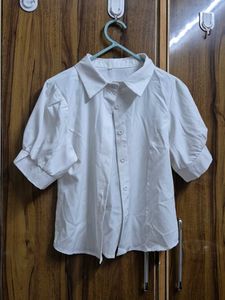 Chic White Puff Sleeve Shirt
