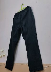 Jet Black Cotton Trouser