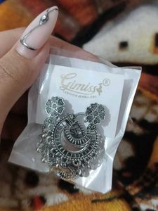 Elegant Oxidized Silver Peacock Jhumka Earrings