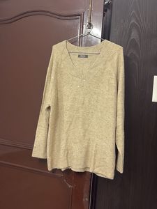 Plus size Elegant Beige Knit Sweater